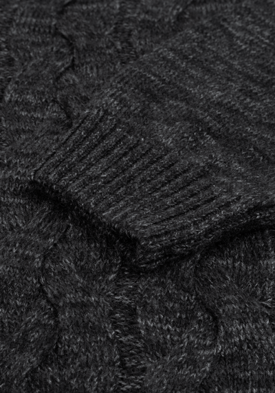 Carbon Black Braided Zipped Pullover