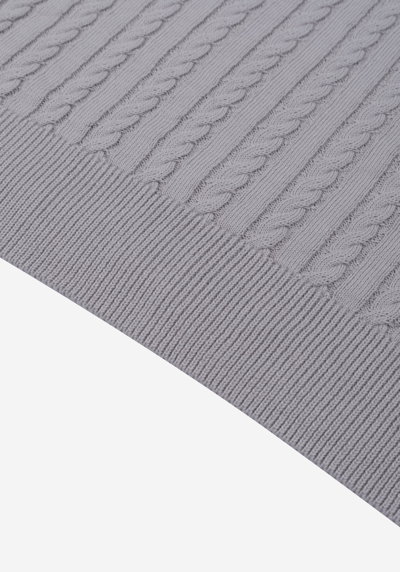 Stone Grey Braided Knitted Polo Shirt