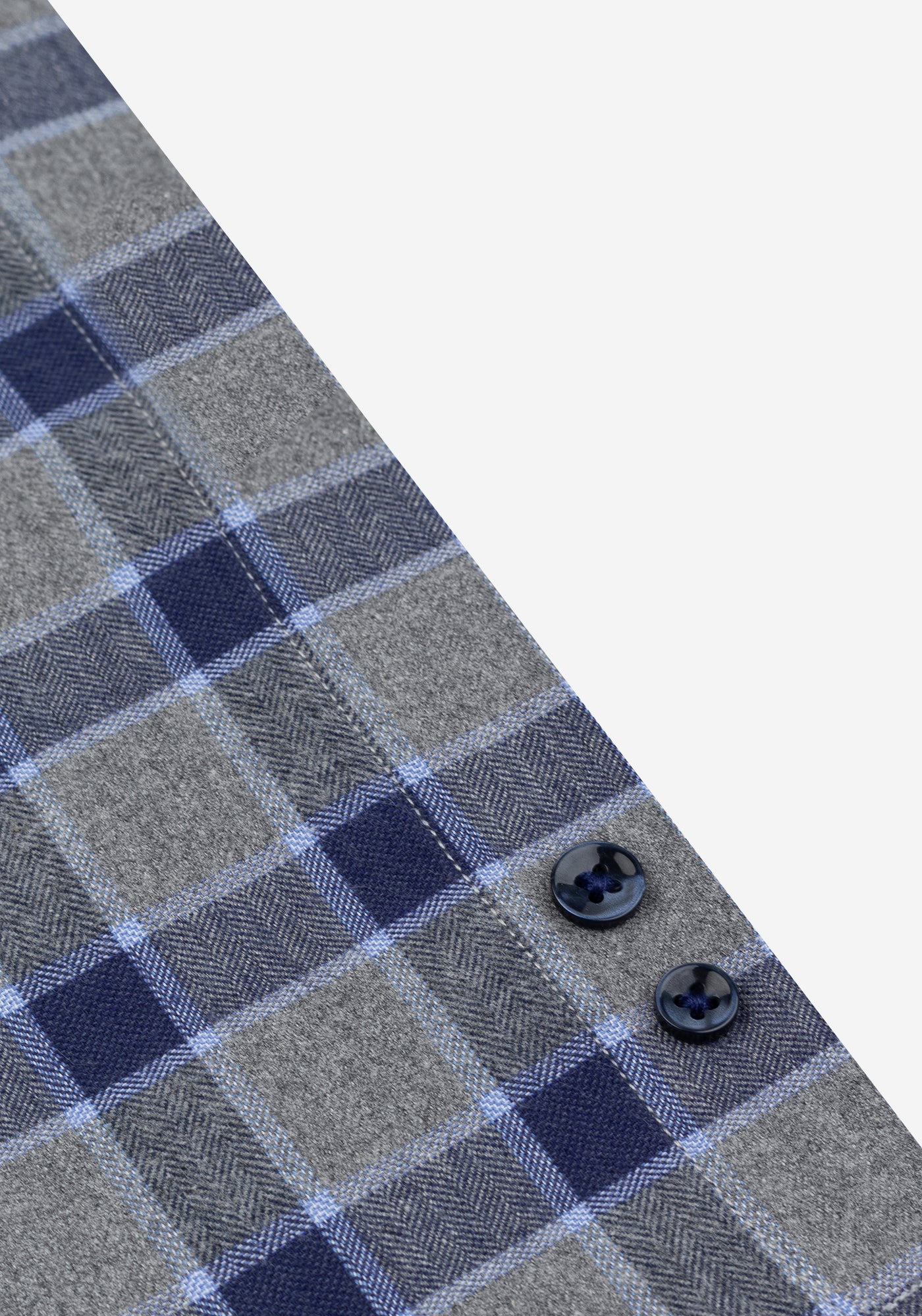Royal Blue Grey Checked Flannel Shirt