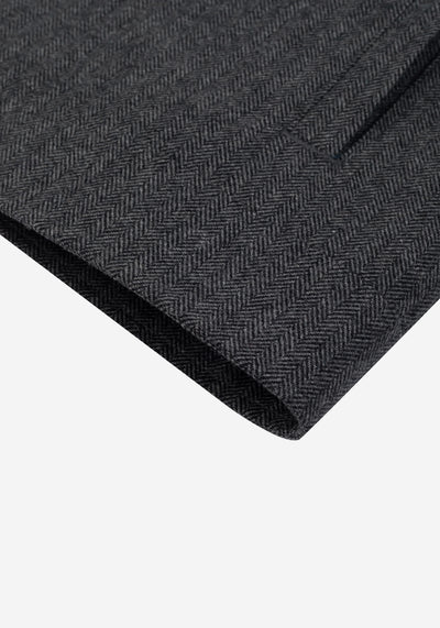 Anthracite Grey Wool-Blend Bomber Jacket