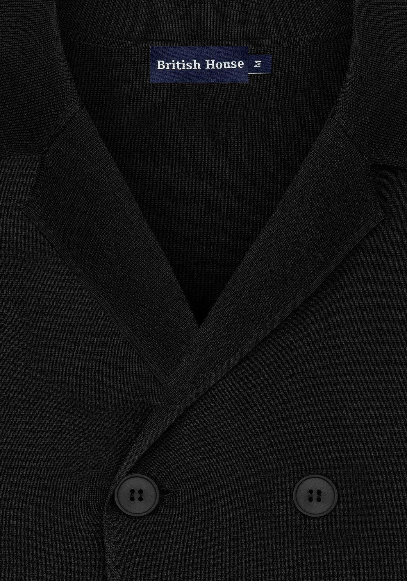 Ember Black Double-Breasted Polyamide Jardigan