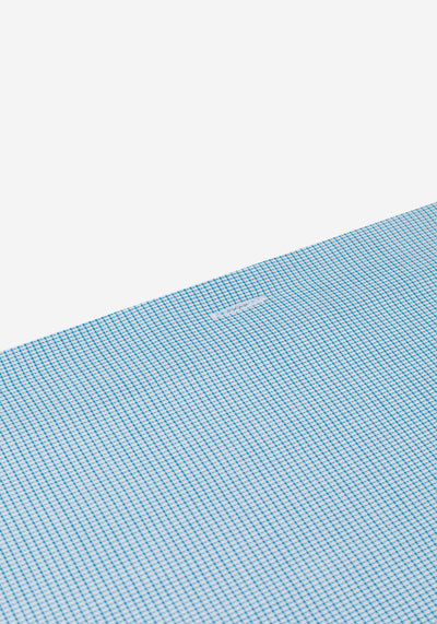 Aqua Blue Checked Mini Houndstooth Shirt