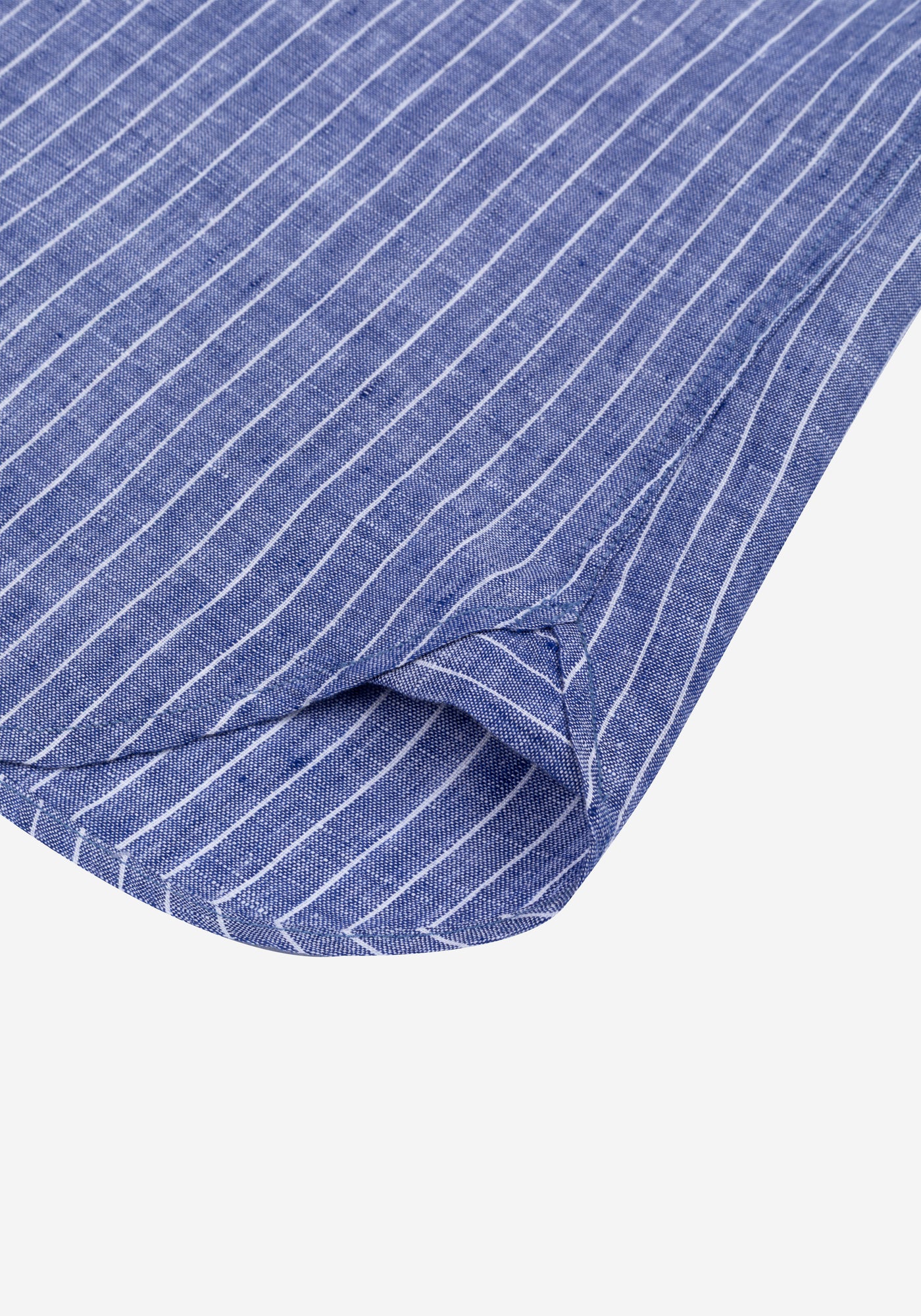 Marine Blue Stripe Belgian Linen Shirt
