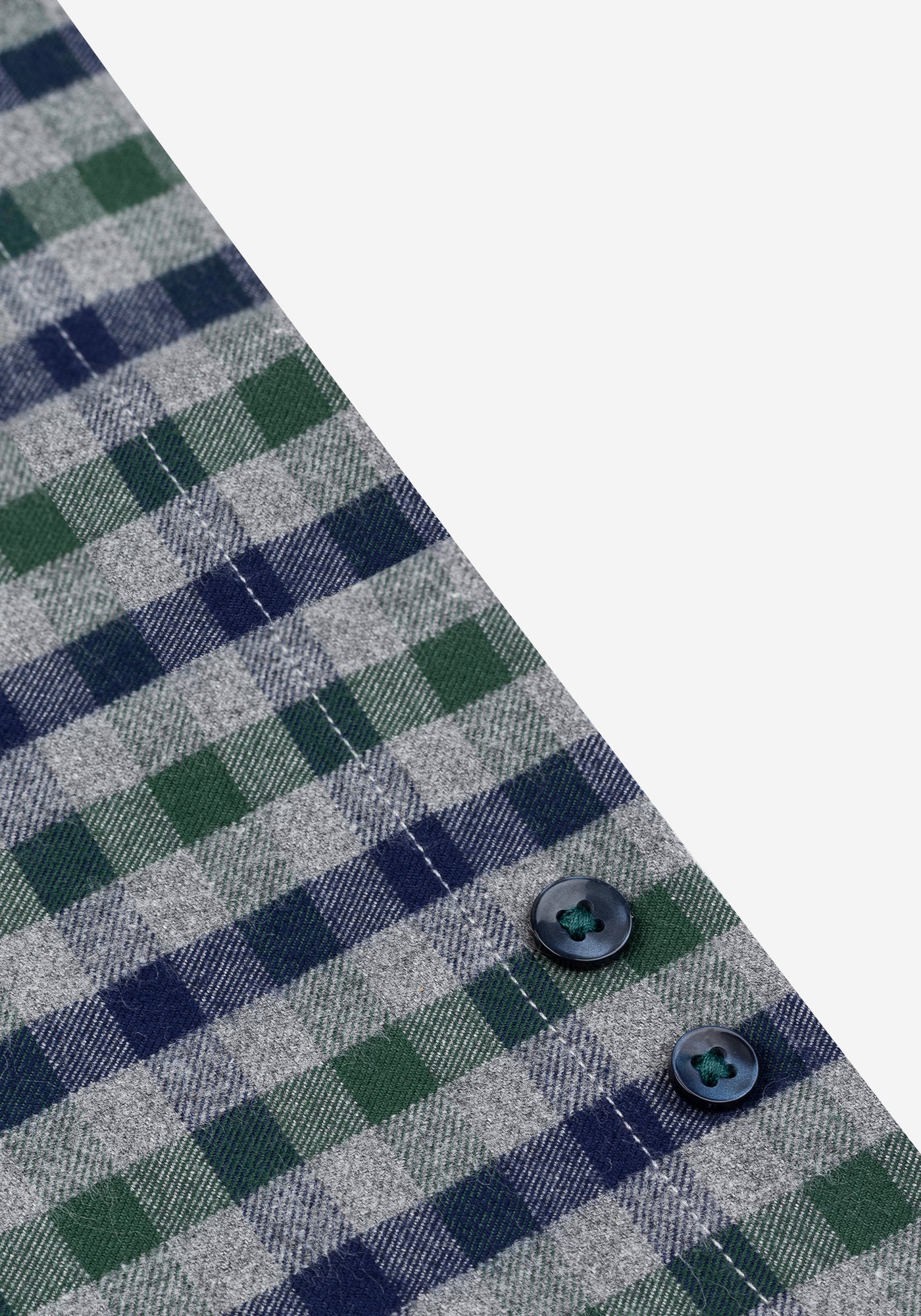 Marine Navy Green Checked Flannel Shirt