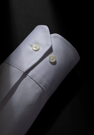 Giza 87 Cotton Imperial White Basket Weave Shirt