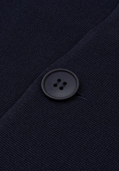 Lapis Navy Double-Breasted Polyamide Jardigan