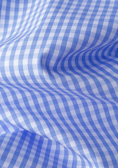 Faded Blue Checked Poplin Shirt