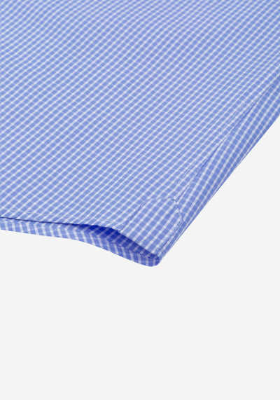 Powder Blue Checked Poplin Shirt