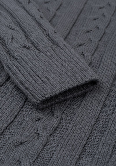 Flint Grey Heavy Knitted Cardigan