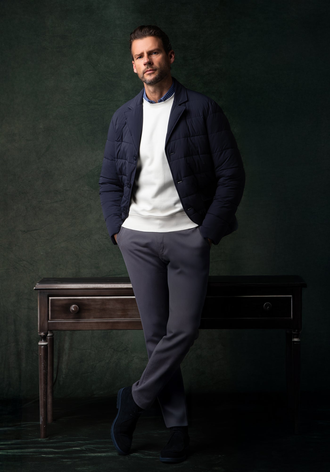 Vale Navy Padded Polyamide Jacket