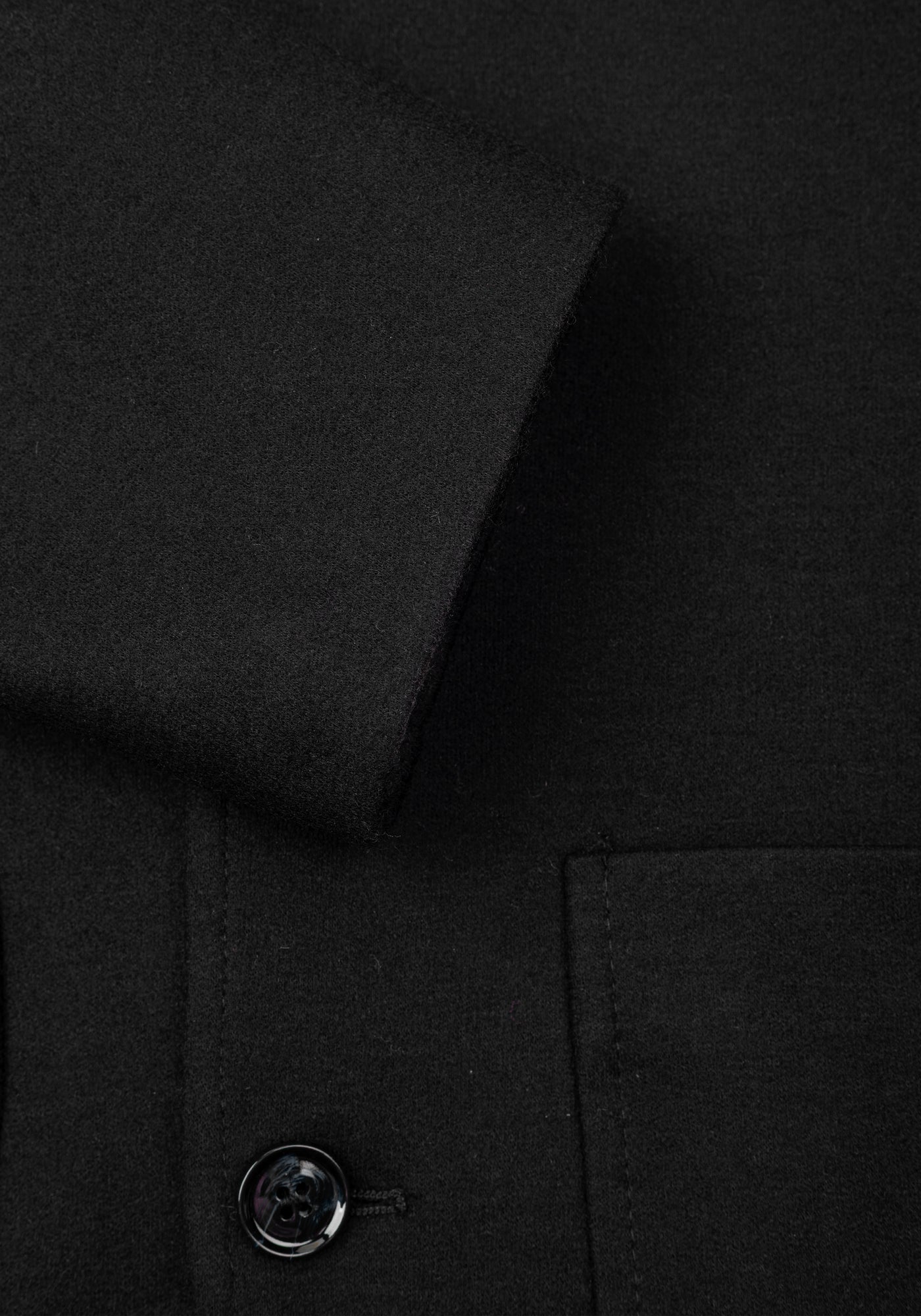 Midnight Black Boiled Wool Jacket