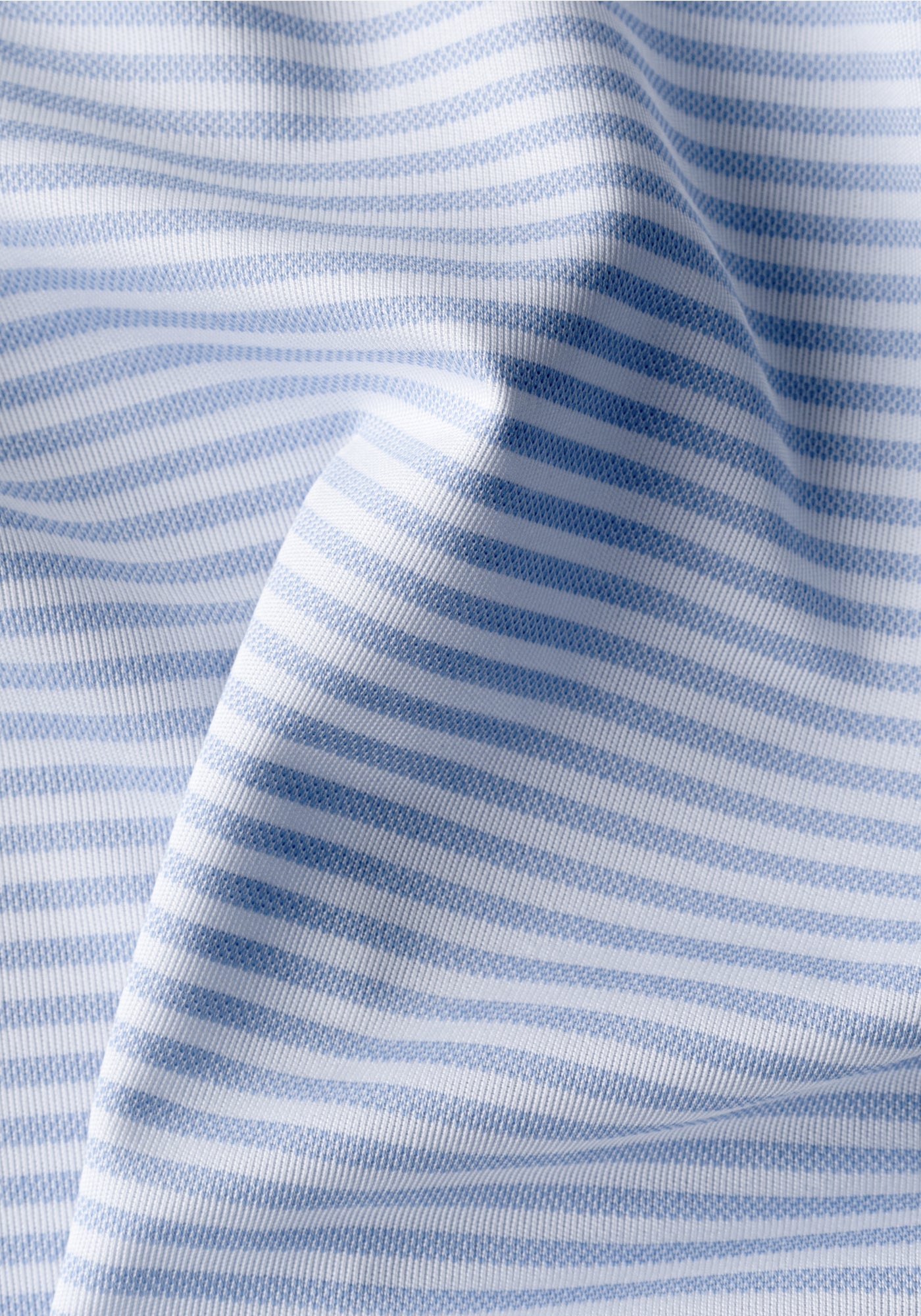 Breeze Blue Stripe Cotton Polo Shirt