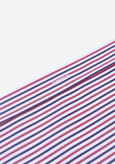 Blaze Red Navy Stripe Twill Shirt