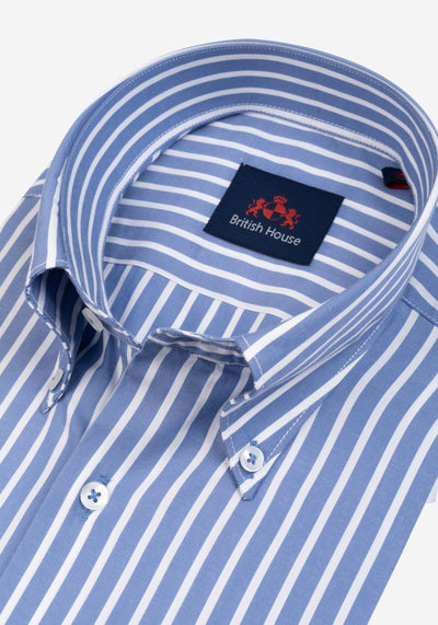 Tropical Blue Tencel Cotton Shirt