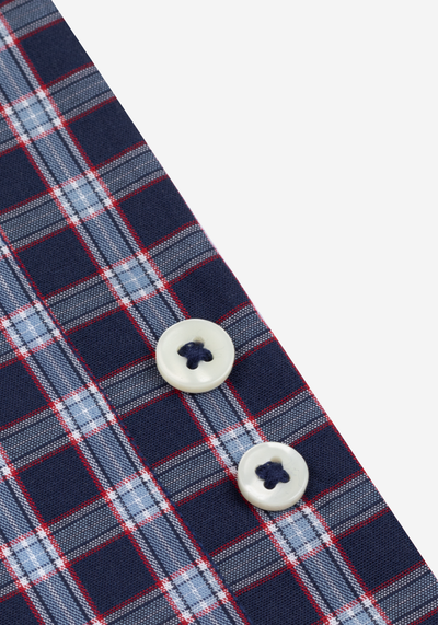 Galaxy Navy Checked Oxford Shirt