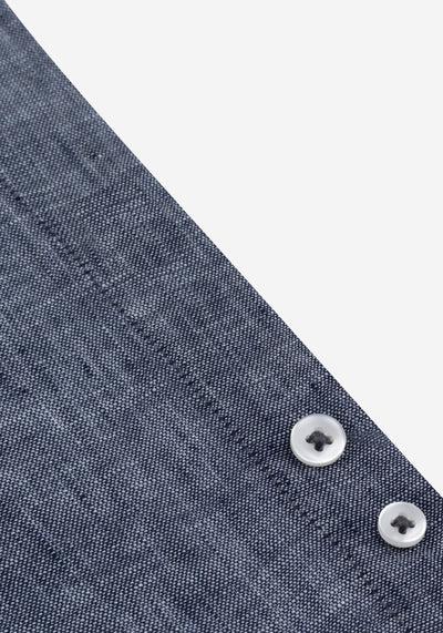 Charcoal Indigo Belgian Linen Shirt