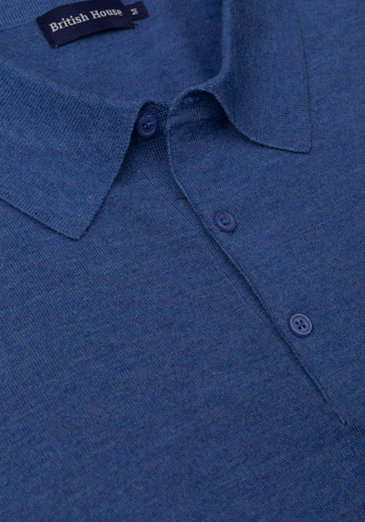Polar Blue Merino Wool Blend Pullover