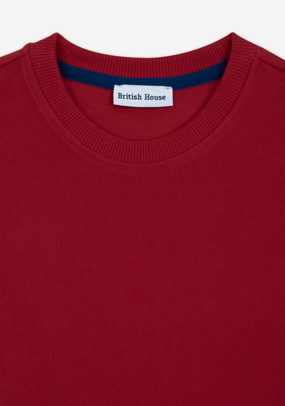 Firebrick Red Cotton Sweatshirt