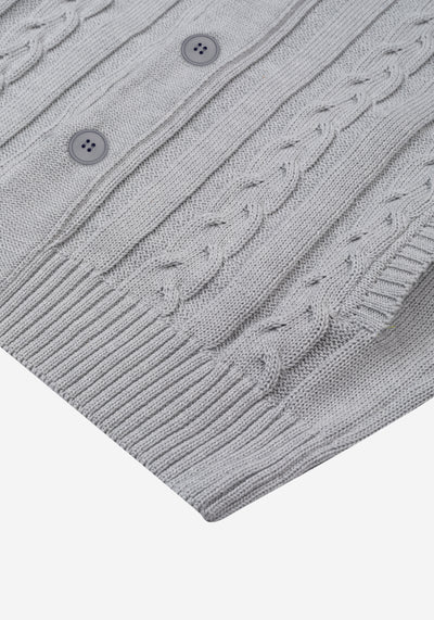 Mist Grey Heavy Knitted Cardigan
