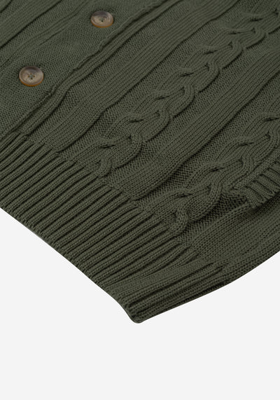 Dune Olive Heavy Knitted Cardigan