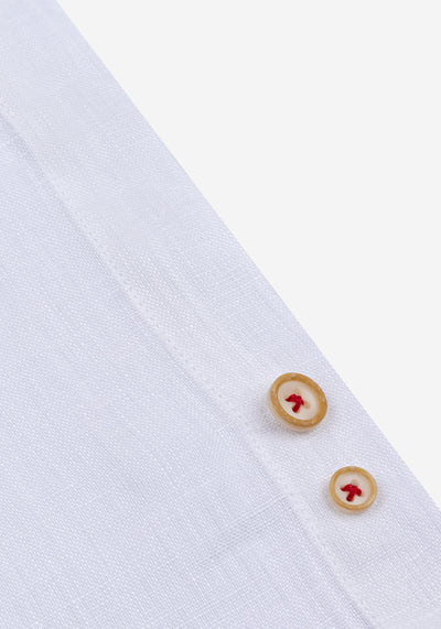Cloud White Belgian Linen Shirt