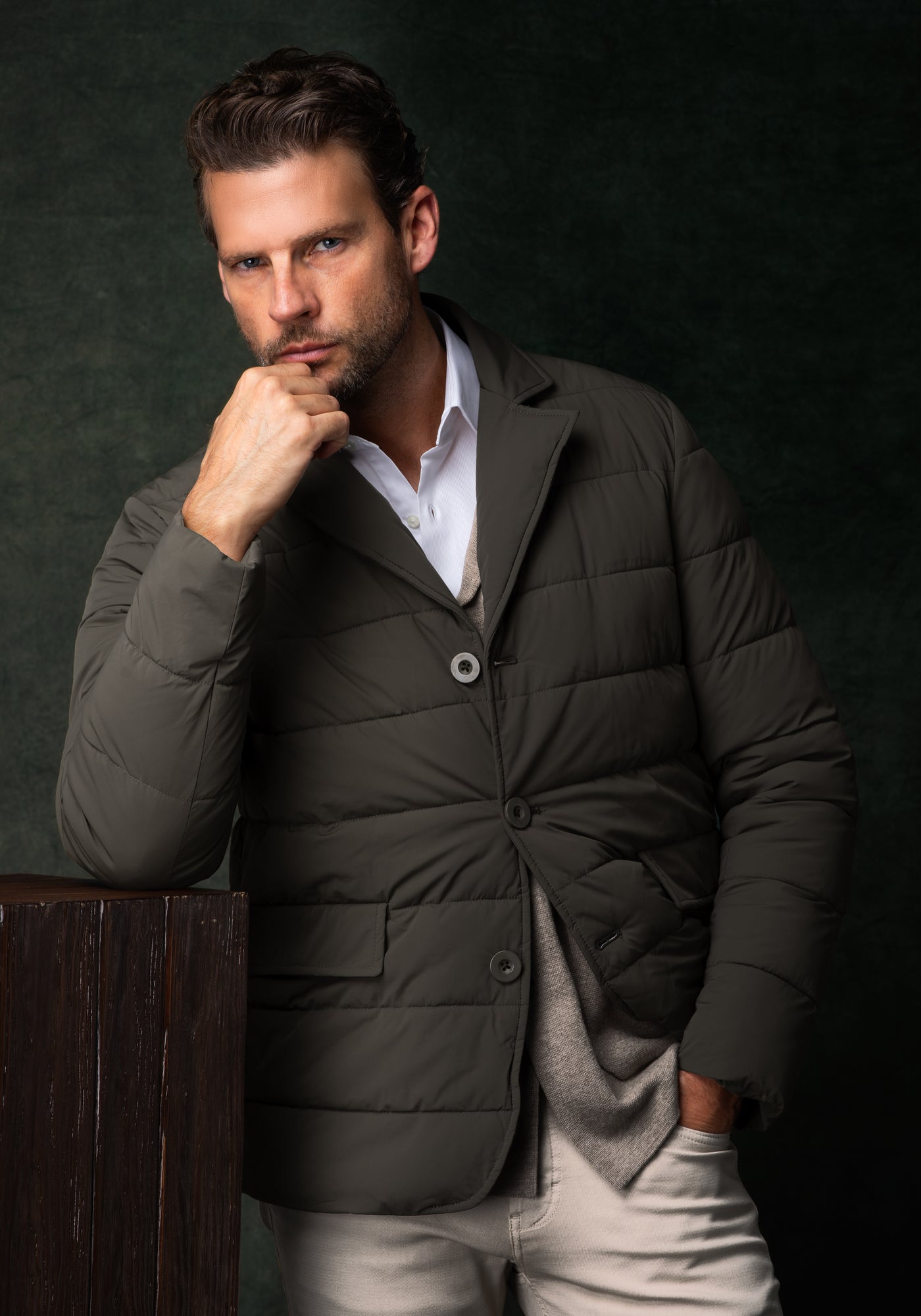 Fossil Olive Padded Polyamide Jacket