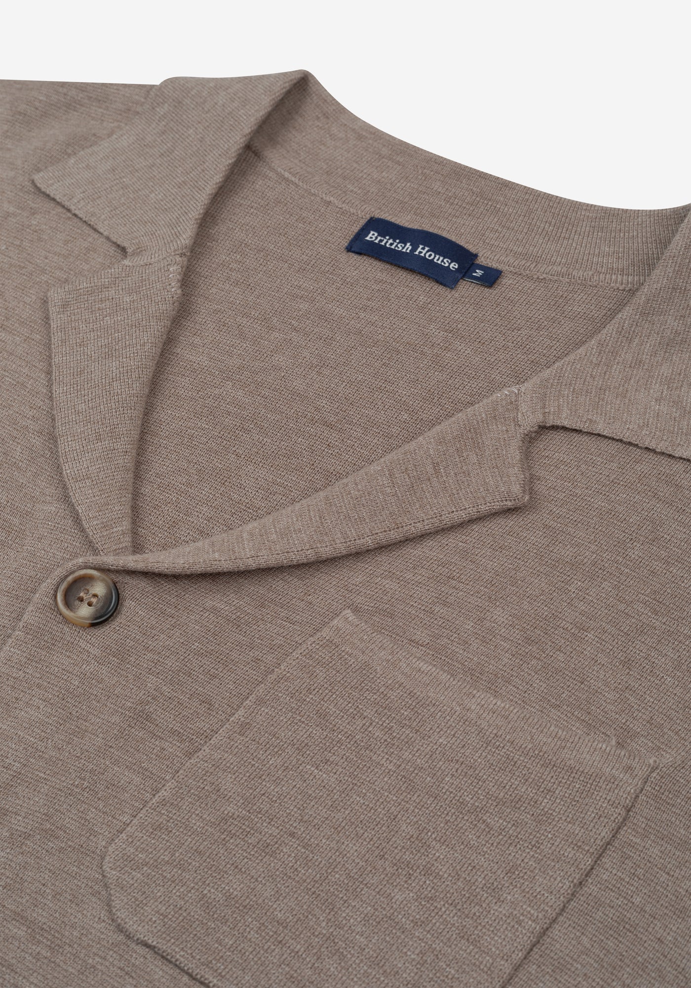 Dune Beige Merino Wool Blend Cardigan