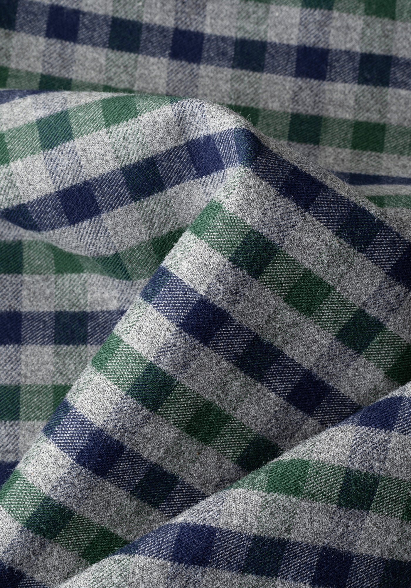 Marine Navy Green Checked Flannel Shirt