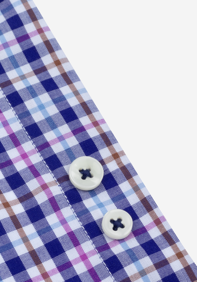 Deep Navy Checked Oxford Shirt