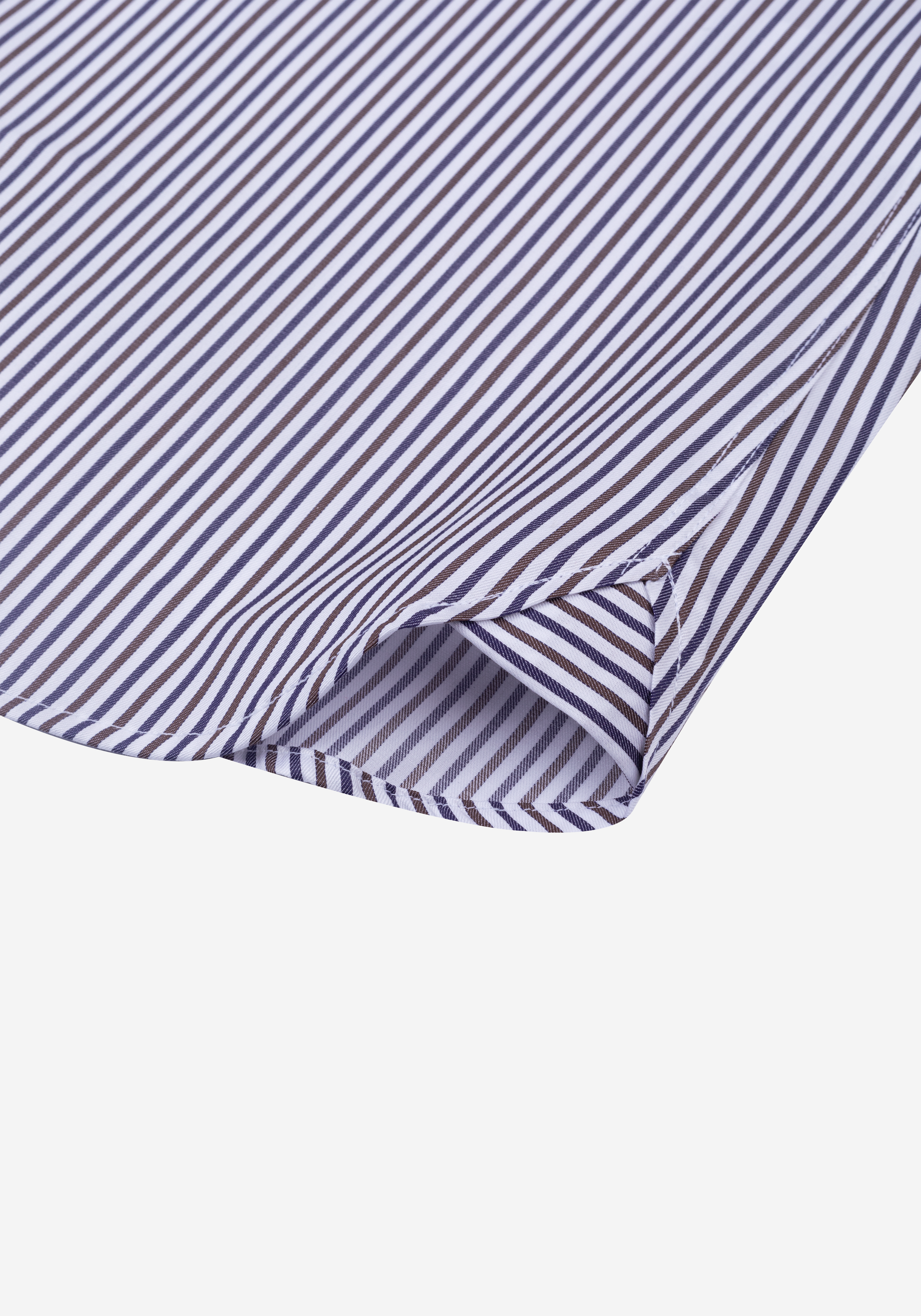 Vintage Navy Brown Stripe Twill Shirt