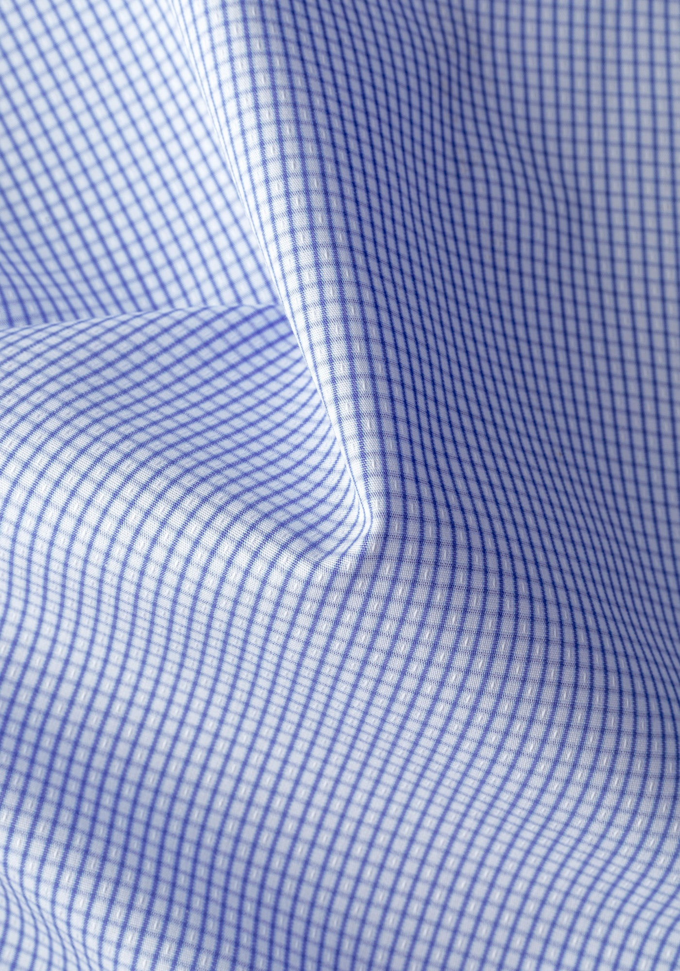Blossom Blue Checked Basket Weave Shirt