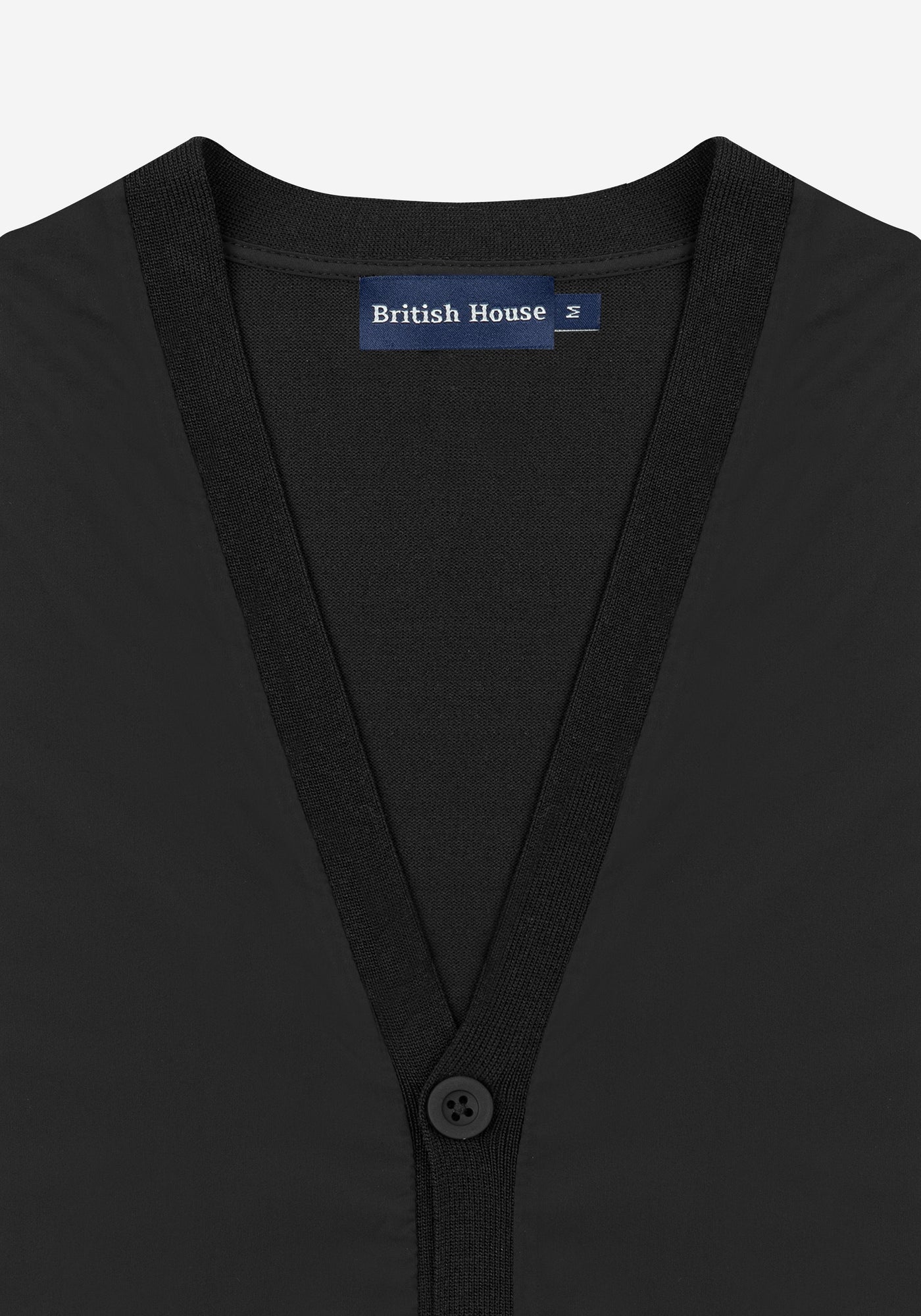 Carbon Black Polyamide Cardigan