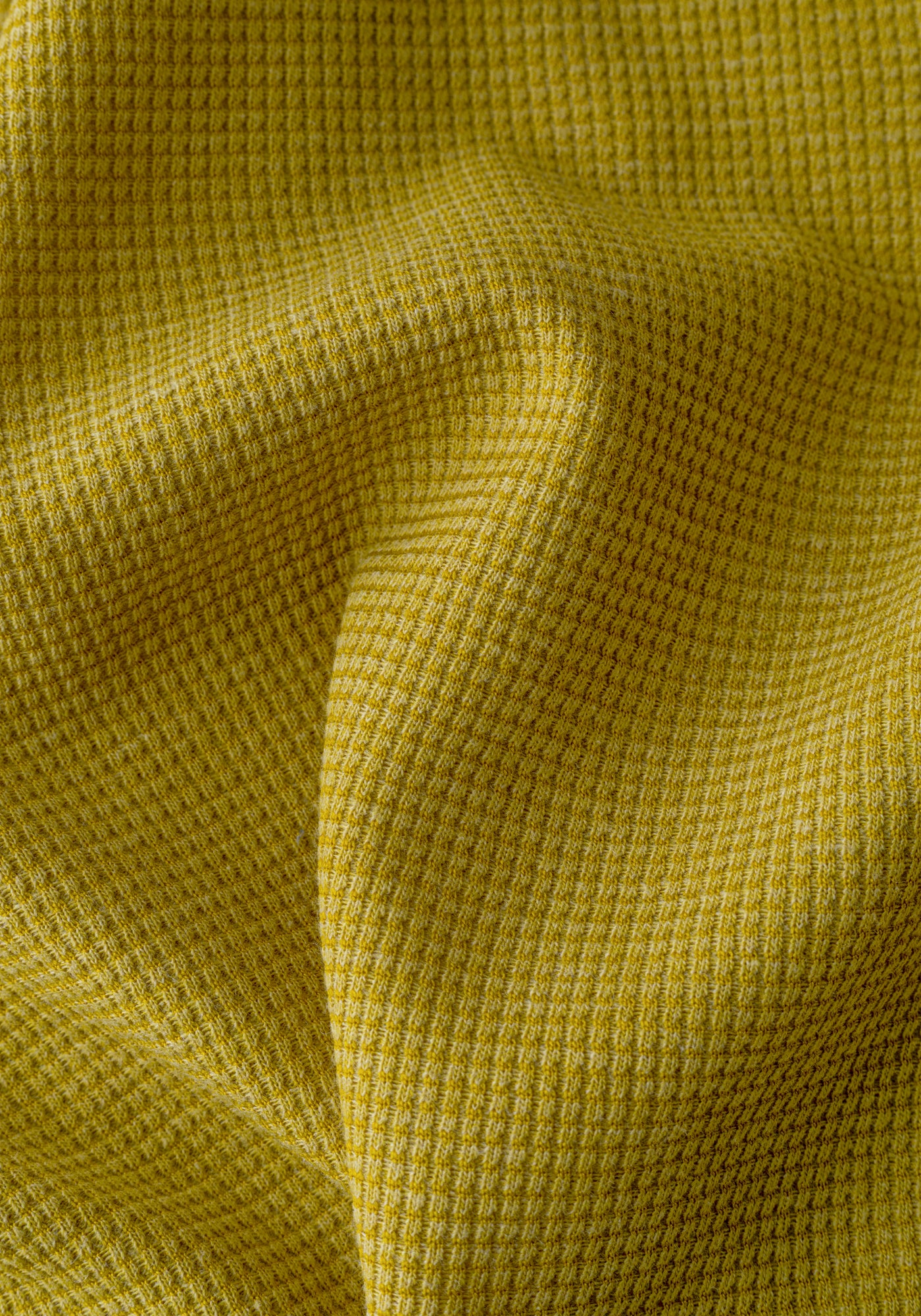 Mustard Yellow Waffle Polo Shirt