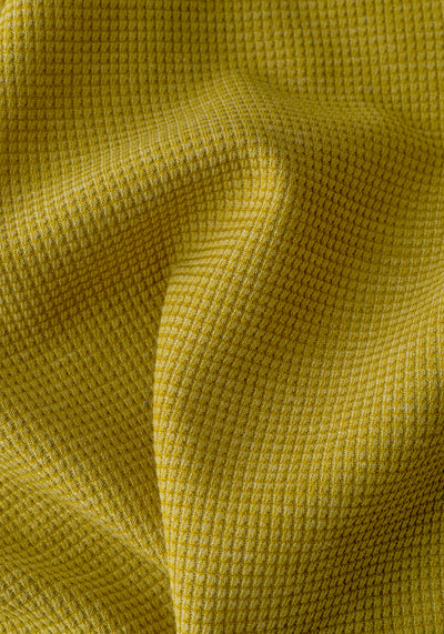 Mustard Yellow Waffle Polo Shirt