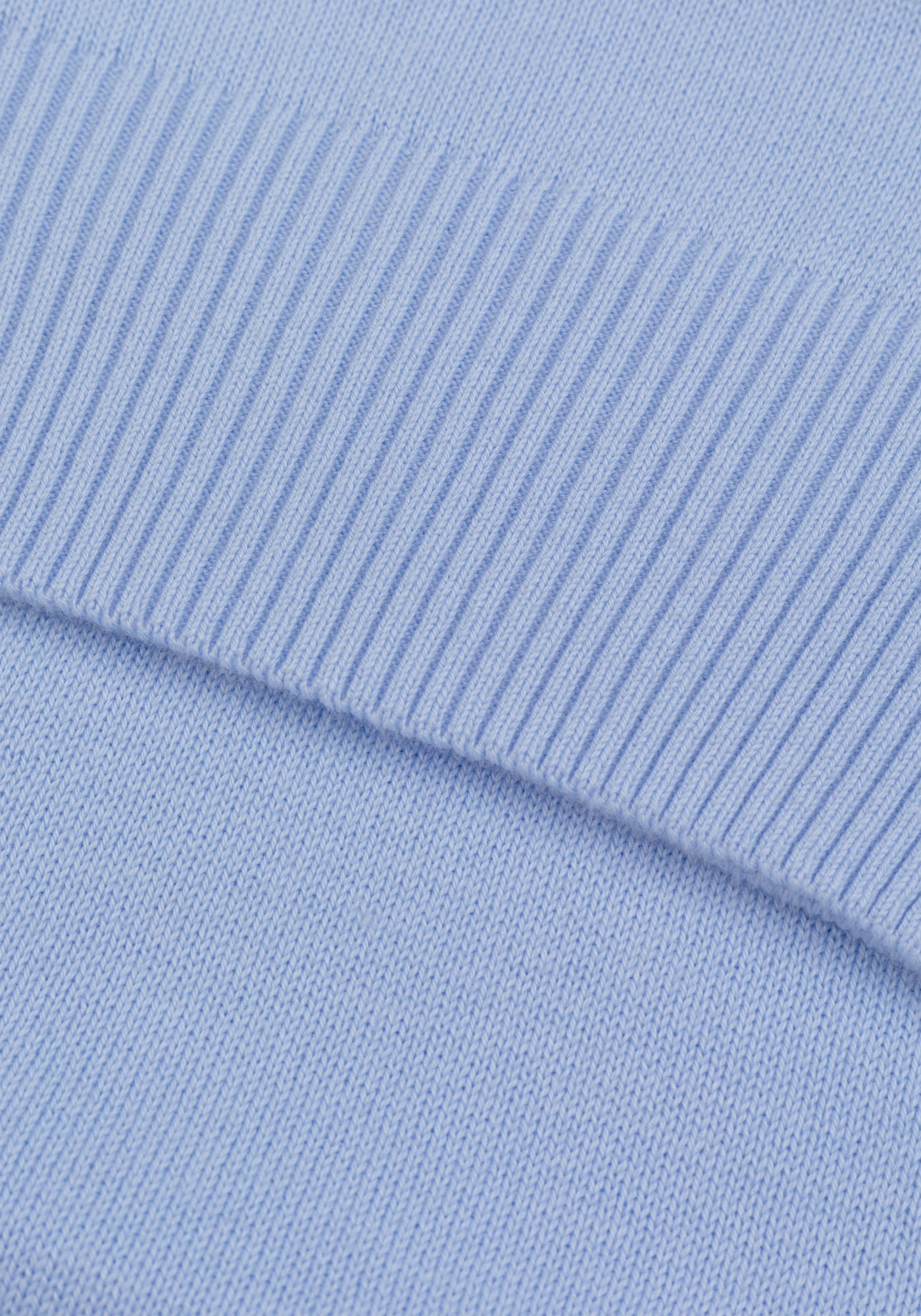 Powder Blue Zip Cotton Pullover