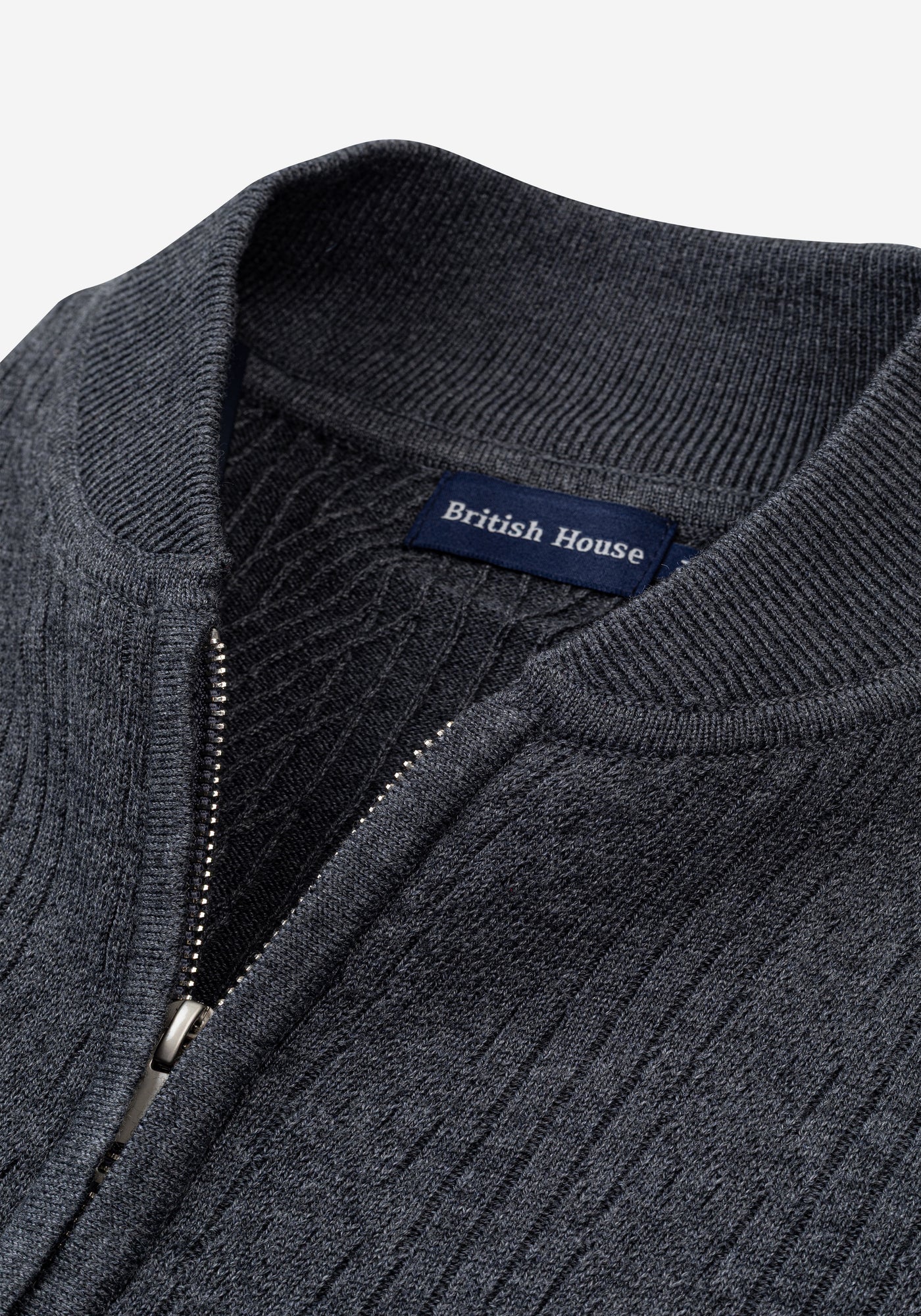 Raven Grey Double-Zipped Merino Wool Blend Pullover