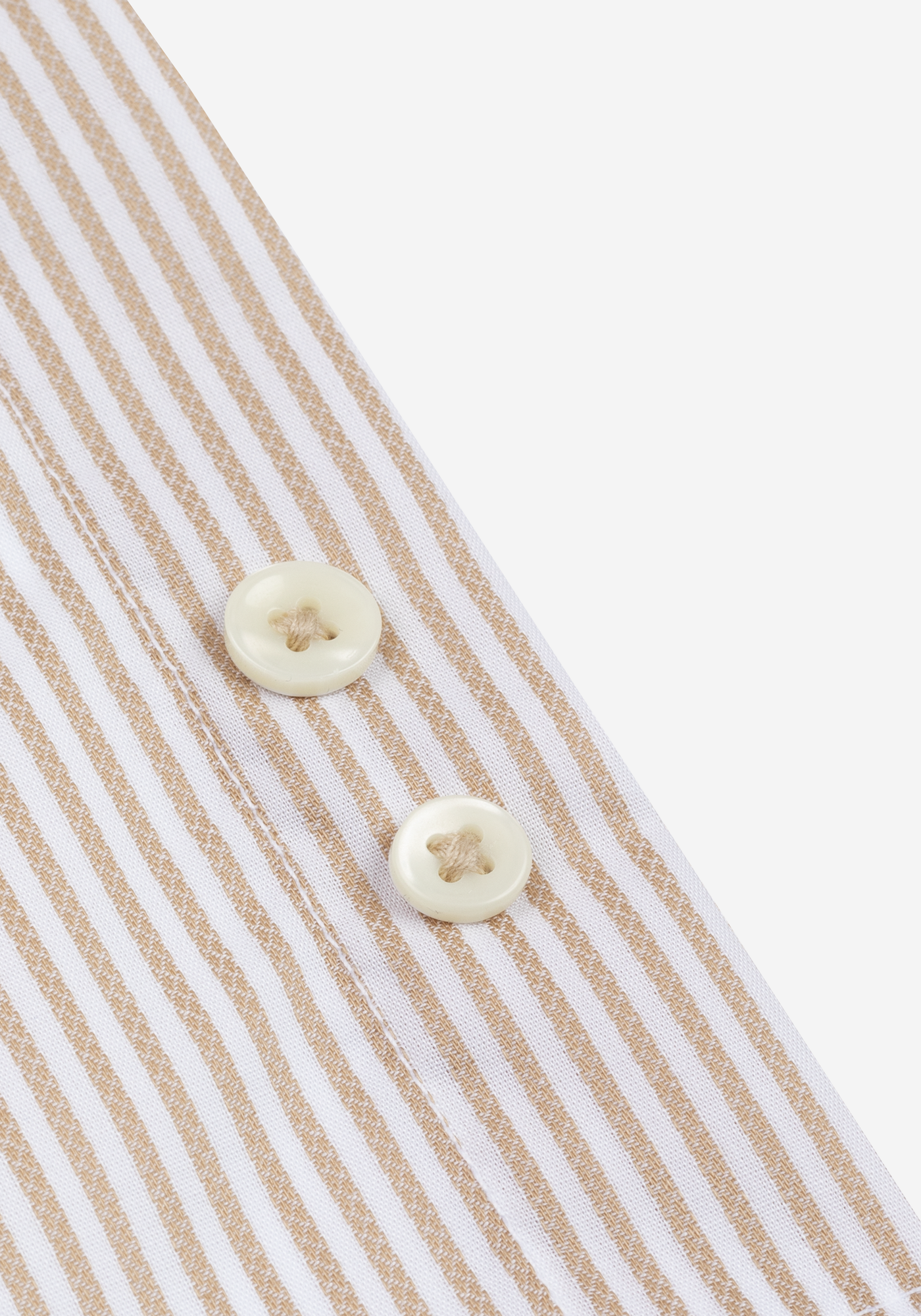 Almond Beige Stripe Basket Weave Shirt