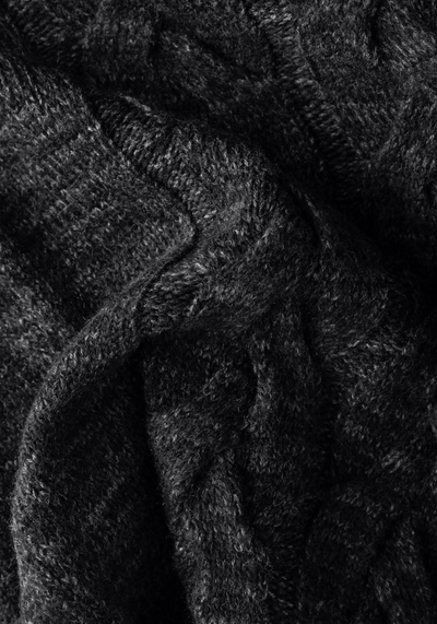 Carbon Black Braided Zipped Pullover