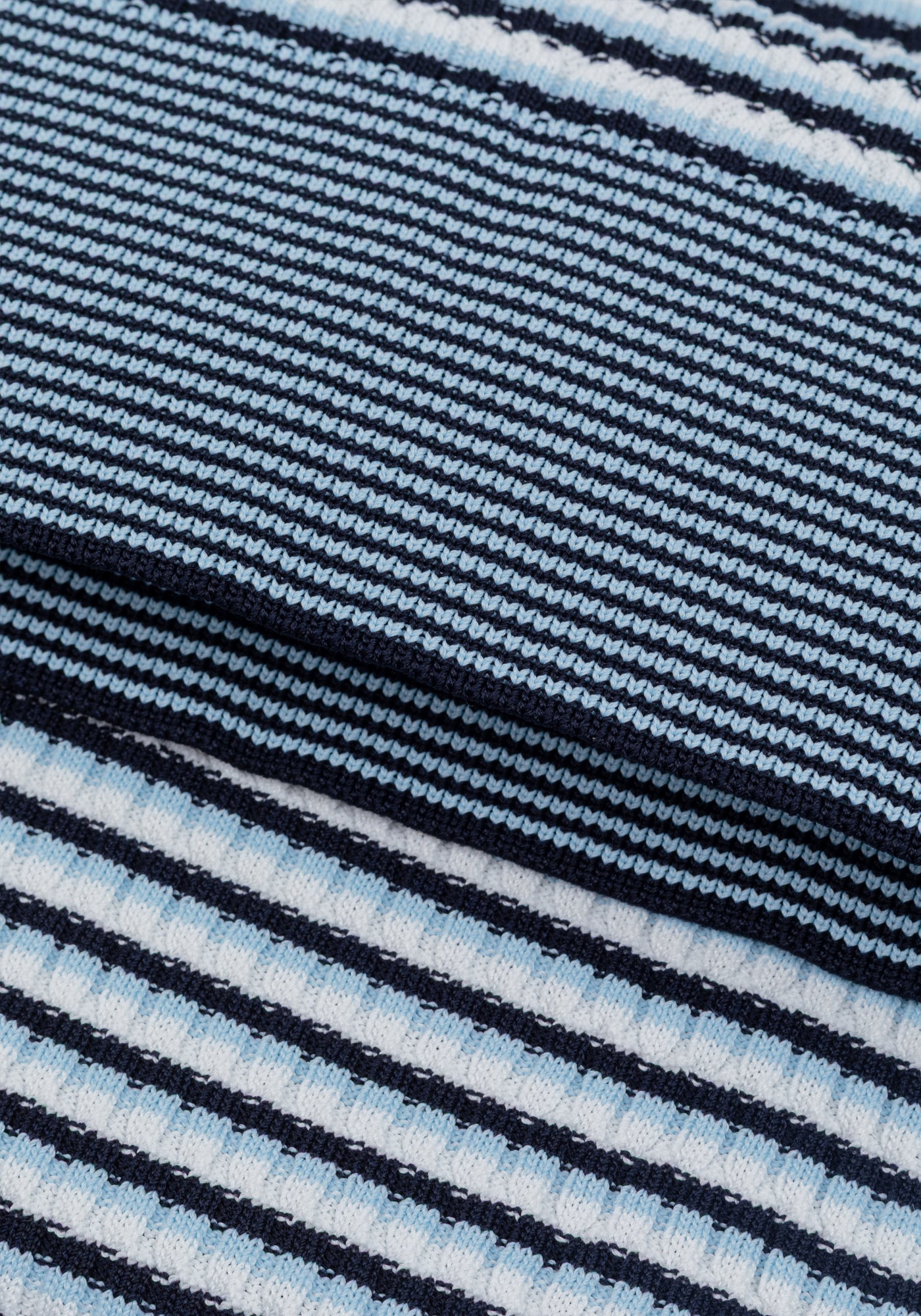 Coastal Blue Stripe Polyamide Knitted Polo Shirt