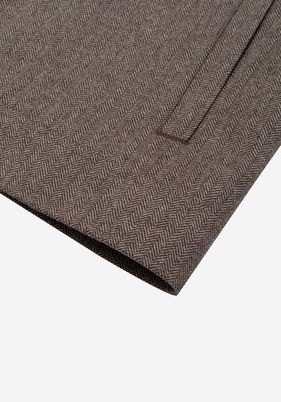 Oak Brown Wool-Blend Bomber Jacket