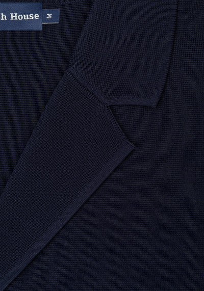 Lapis Navy Double-Breasted Polyamide Jardigan