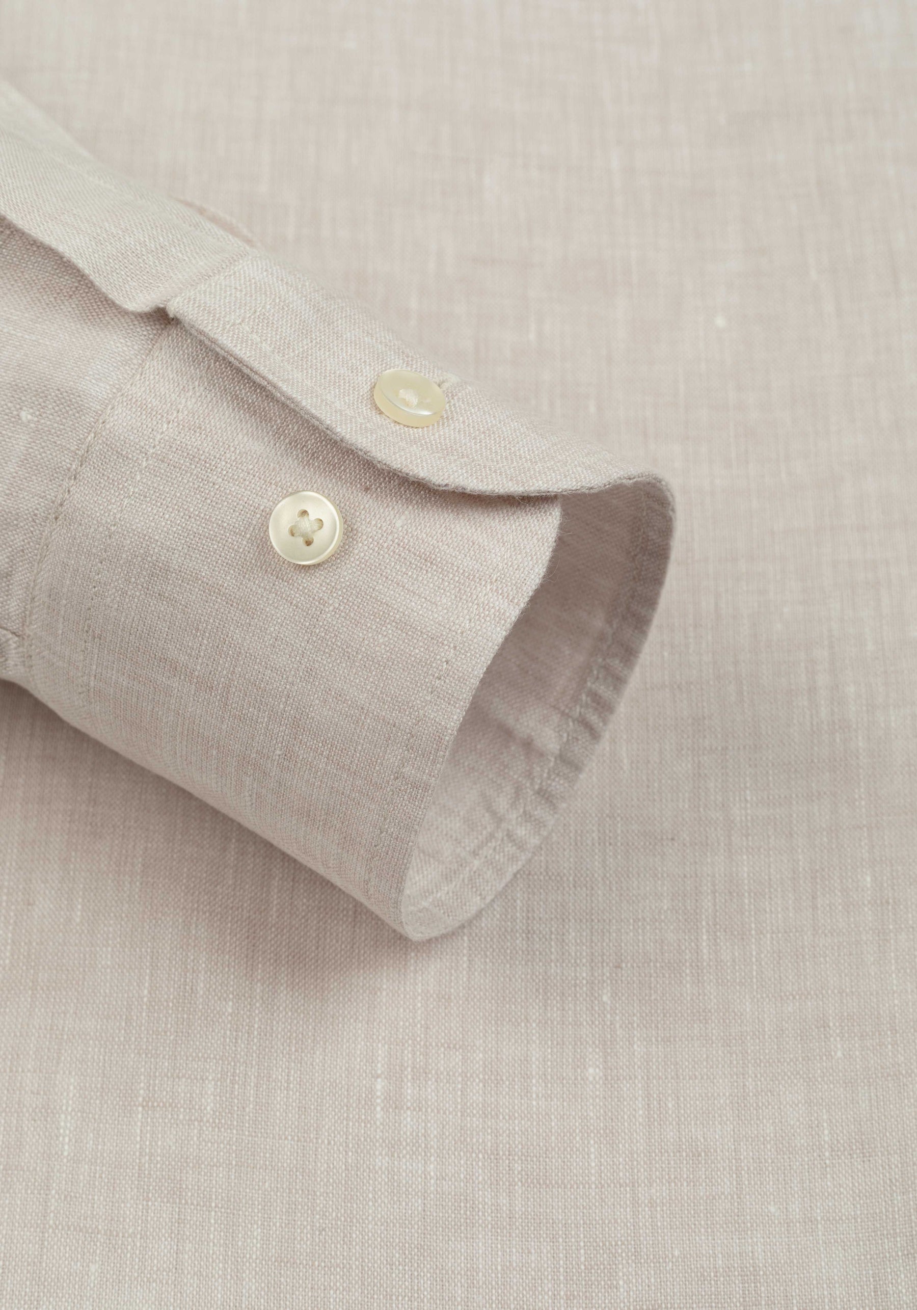 Palm Beige Belgian Linen Shirt