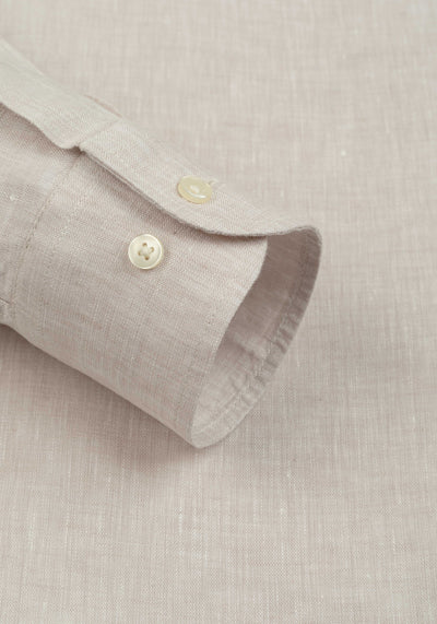 Palm Beige Belgian Linen Shirt
