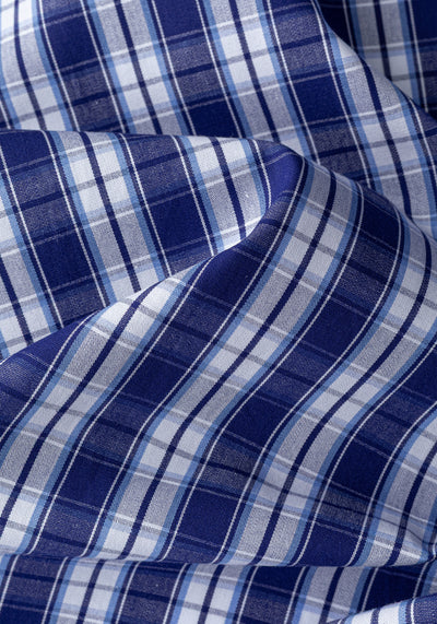 Midnight Navy Checked Poplin Shirt