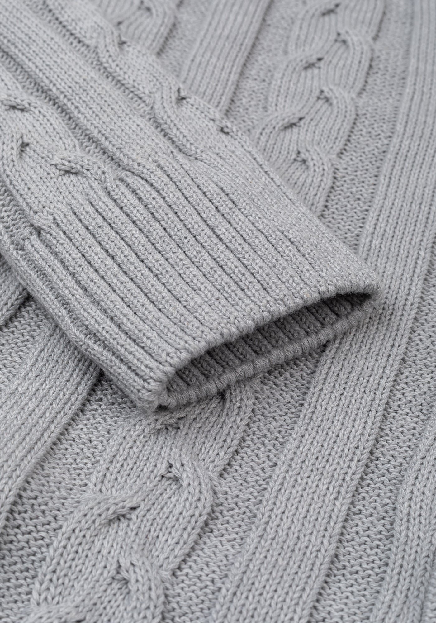 Mist Grey Heavy Knitted Cardigan