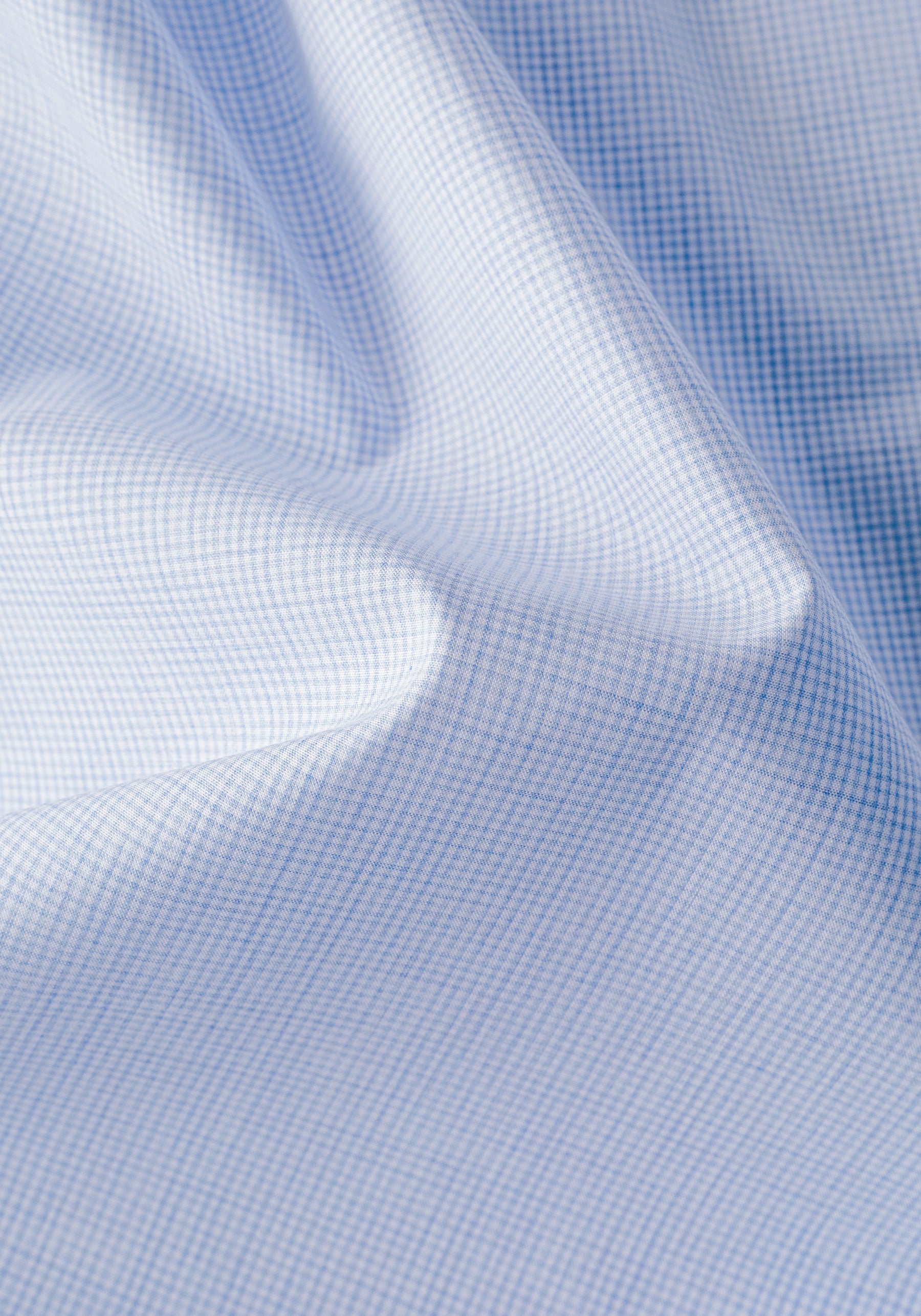 Cornflower Blue Checked Light Oxford Shirt
