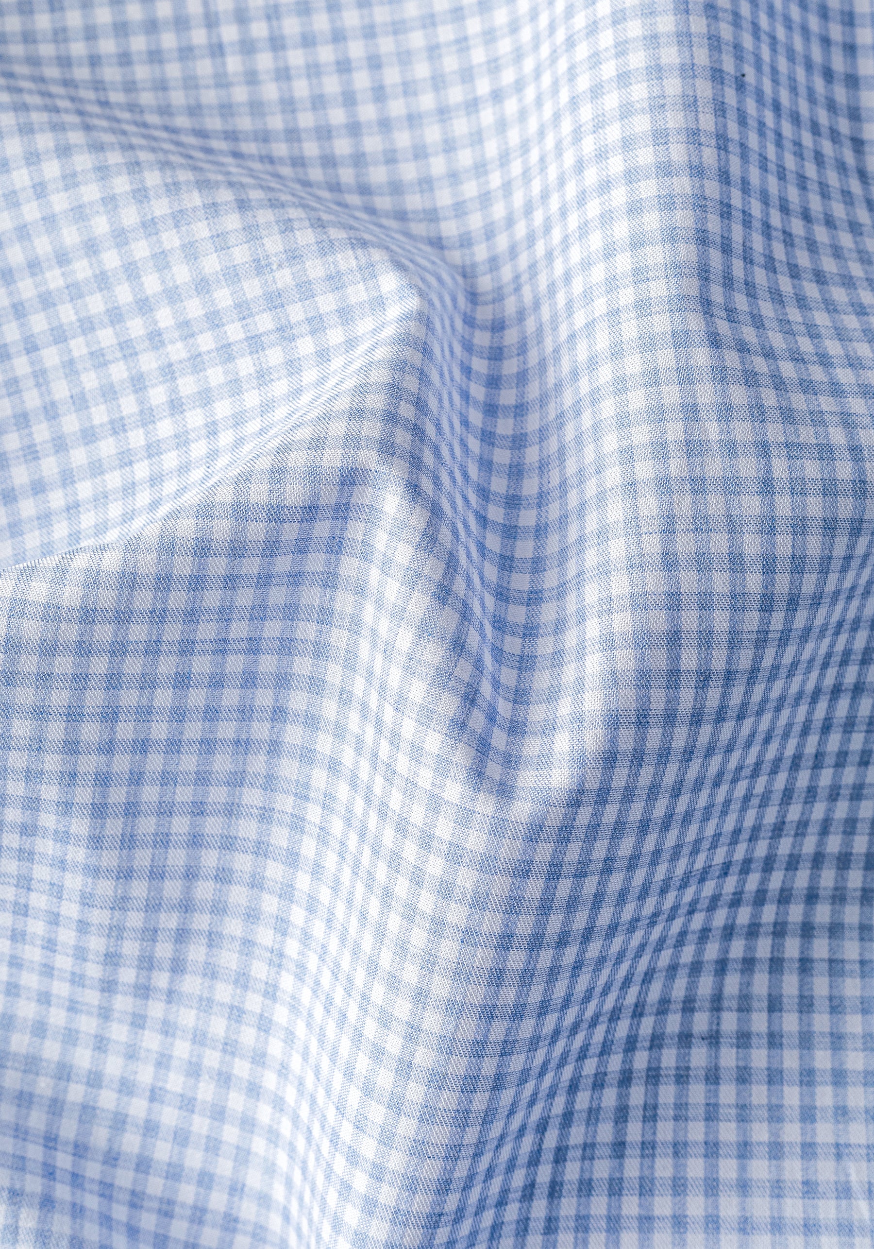Soft Blue Checked Poplin Shirt