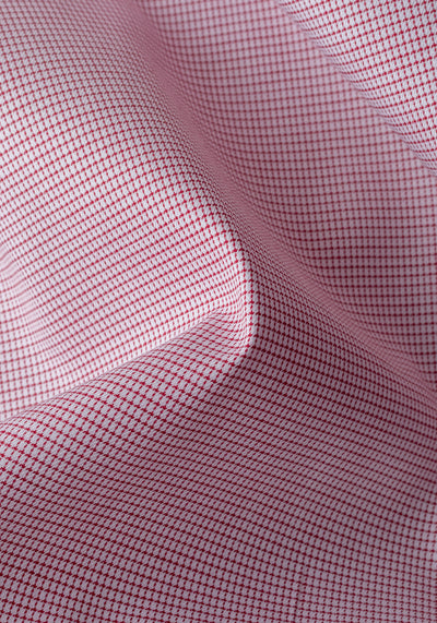 Eterna Red Checked Mini Houndstooth Shirt