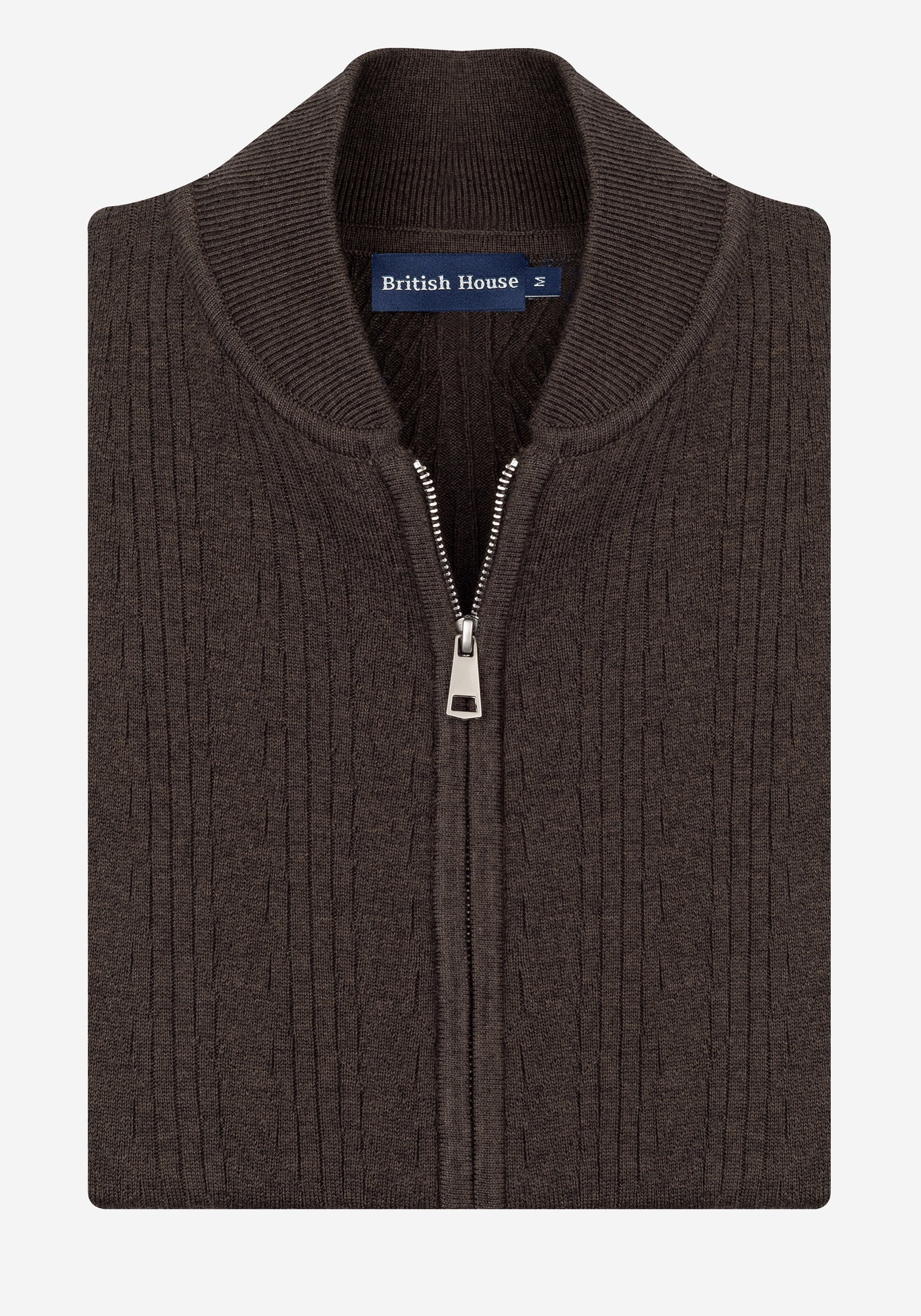 Cliff Brown Double-Zipped Merino Wool Blend Pullover