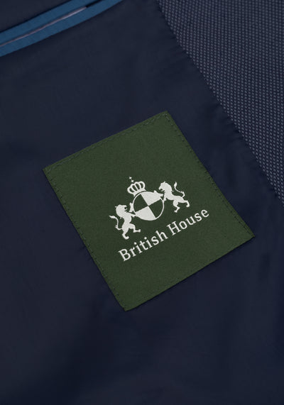 Atlantic Navy Dotted Poly Suit